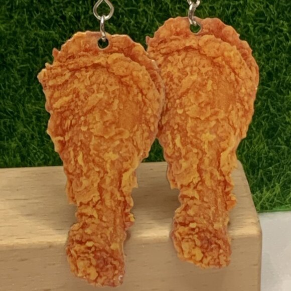 Fried Chicken Earring, Chicken Earring, Funny Food Earring, Gift Idea, Chicken - Picture 4 of 6